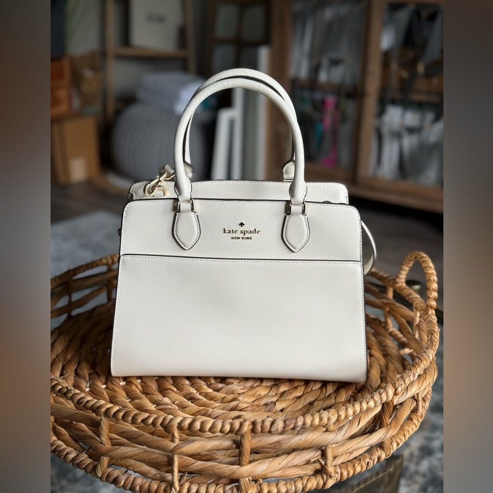 Kate Spade Cream Satchel With Classic Design